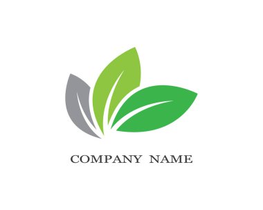 Yeşil yapraklı ekoloji doğa element ikonu logoları