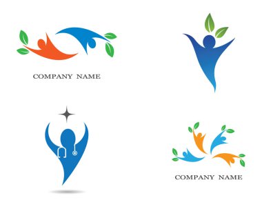 Sağlıklı Yaşam Logosu vektör ikonu çizimi tasarımı