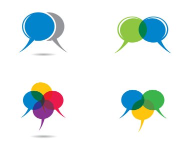 Konuşma balonu logo şablonu vektör resmetme tasarımı