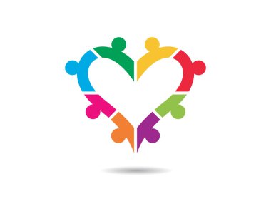 Evlat edinme ve toplumsal bakım logosu vektör resmetme tasarımı