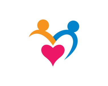 Evlat edinme ve toplumsal bakım logosu vektör resmetme tasarımı