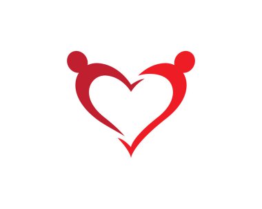 Aşk logosu şablon vektör illüstrasyon tasarımı