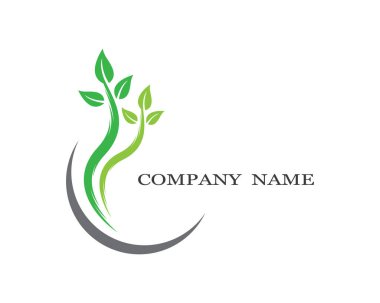 Yeşil yapraklı ekoloji doğa element ikonu logoları