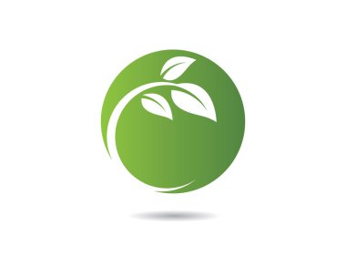 Yeşil yapraklı ekoloji doğa element ikonu logoları