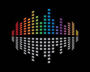 Ses dalgası logo şablonu vektör resimleme