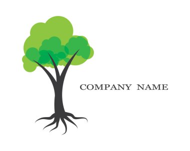 Ağaç logosu şablon vektör illüstrasyon tasarımı