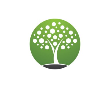 Ağaç logosu şablon vektör illüstrasyon tasarımı