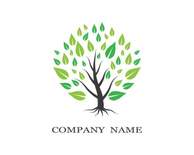 Ağaç logosu şablon vektör illüstrasyon tasarımı