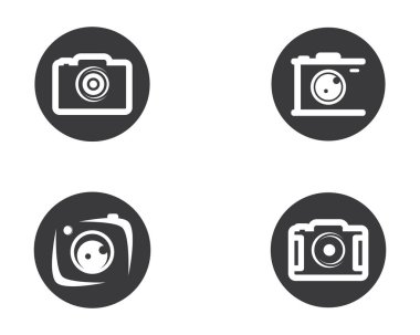 Kamera logosu vektör illüstrasyon tasarımı