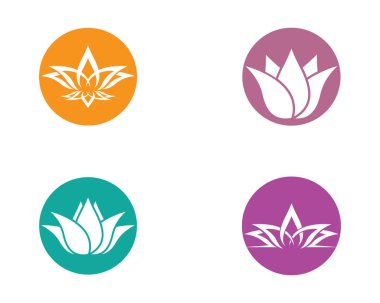 Güzellik çiçekleri logo şablon vektör simgesi