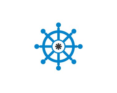 Dümen gemisi logo vektör illüstrasyon tasarımı