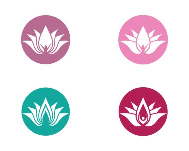 Güzellik çiçekleri logo şablon vektör simgesi