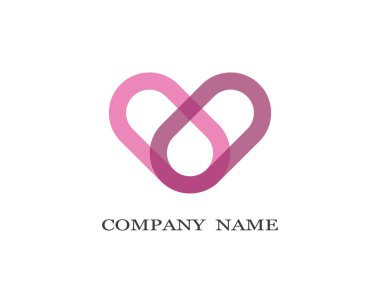 Aşk logosu şablon vektör illüstrasyon tasarımı