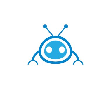 Robot logo şablonu vektör resimleme tasarımı