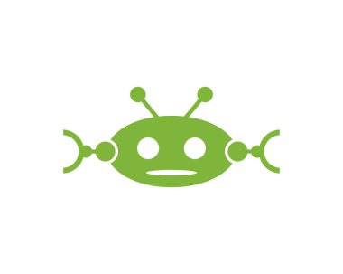 Robot logo şablonu vektör resimleme tasarımı