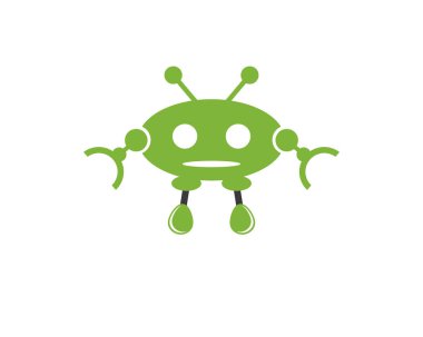 Robot logo şablonu vektör resimleme tasarımı