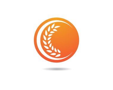 Tarım buğday logosu vektör ikonu tasarımı