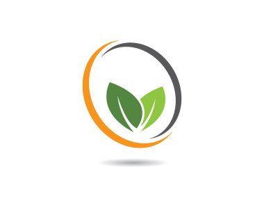 Yeşil yapraklı ekoloji doğa element ikonu logoları
