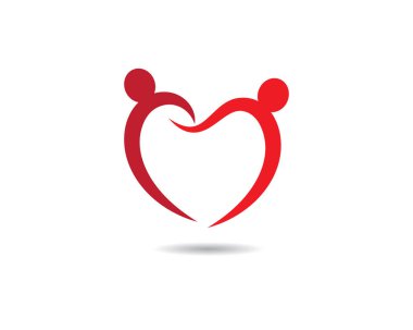 Aşk logosu şablon vektör illüstrasyon tasarımı