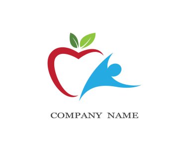 Sağlıklı Yaşam Logosu vektör ikonu çizimi tasarımı