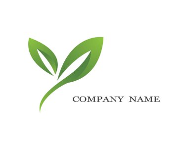 Yeşil yapraklı ekoloji doğa element ikonu logoları
