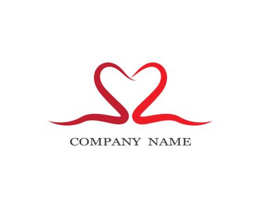 Aşk logosu şablon vektör illüstrasyon tasarımı