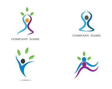 Sağlıklı Yaşam Logosu vektör ikonu çizimi tasarımı