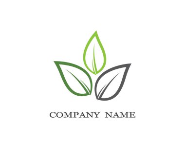 Yeşil yapraklı ekoloji doğa element ikonu logoları
