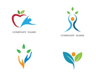 Sağlıklı Yaşam Logosu vektör ikonu çizimi tasarımı