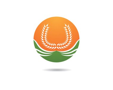 Tarım buğday logosu vektör ikonu tasarımı