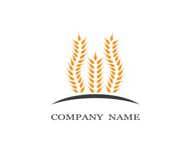 Tarım buğday logosu vektör ikonu tasarımı