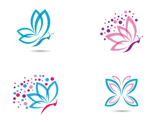 Mariposa Logotipo Plantilla Vector Icono Ilustración Diseño — Vector de stock