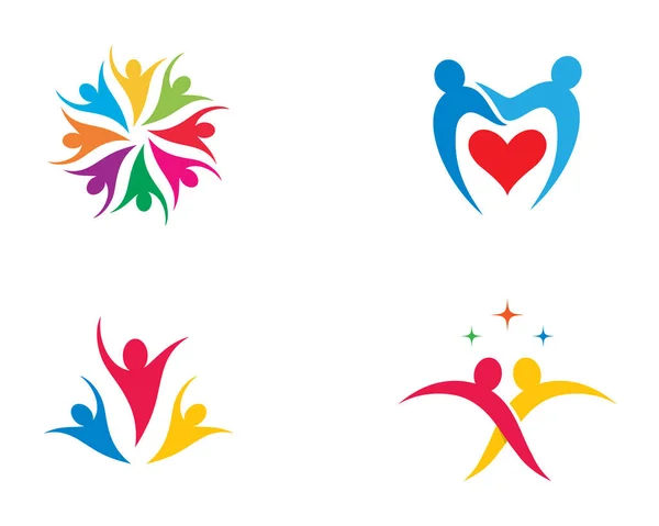 Adopción Cuidado Comunidad Logotipo Plantilla Vector Icono Ilustración Diseño — Archivo Imágenes Vectoriales