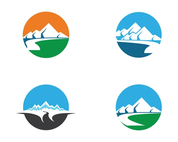 Modèle Logo Montagne Vectoriel Icône Illustration Design — Image vectorielle