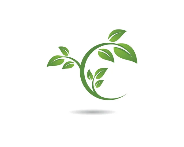 Logos Foglia Verde Ecologia Elemento Natura Icona Vettoriale — Vettoriale Stock