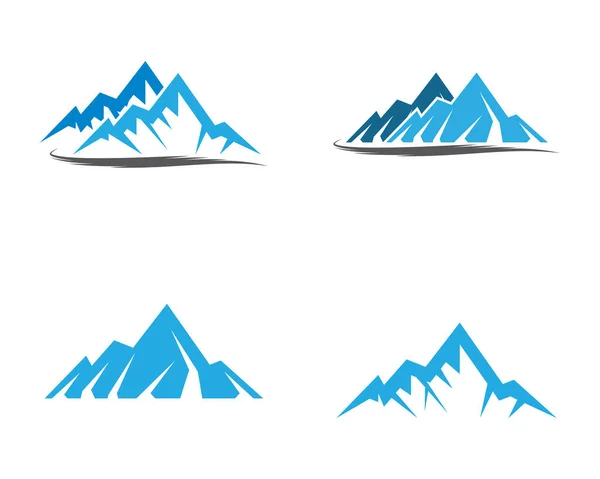 Montanha Logotipo Modelo Vetor Ícone Ilustração Design —  Vetores de Stock