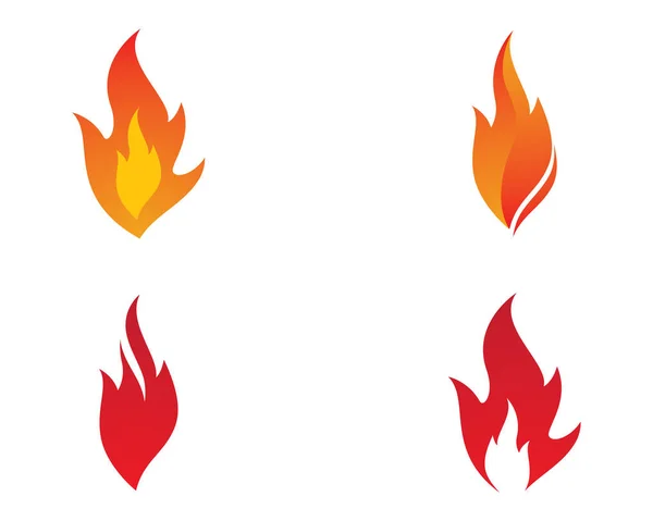 Feuer Flamme Logo Vorlage Vektor Symbol Illustration Design — Stockvektor