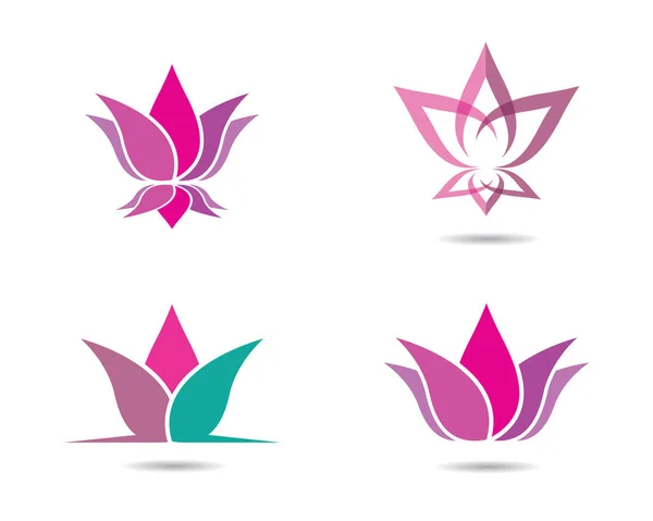 Beleza Flores Logotipo Modelo Vetor Ícone — Vetor de Stock