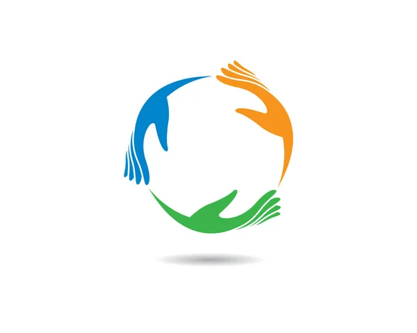 Adoção Cuidado Comunitário Logotipo Modelo Vetor Ícone Ilustração Design — Vetor de Stock
