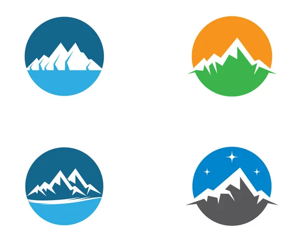 Modèle Logo Montagne Vectoriel Icône Illustration Design — Image vectorielle