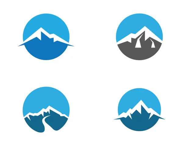 Montanha Logotipo Modelo Vetor Ícone Ilustração Design — Vetor de Stock