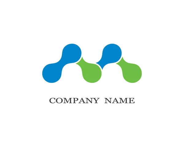 Molecule Logotipo Modelo Vetor Ícone Ilustração Design — Vetor de Stock