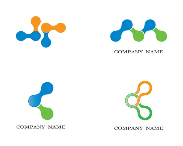 Molecule Logo Plantilla Vector Icono Ilustración Diseño — Vector de stock