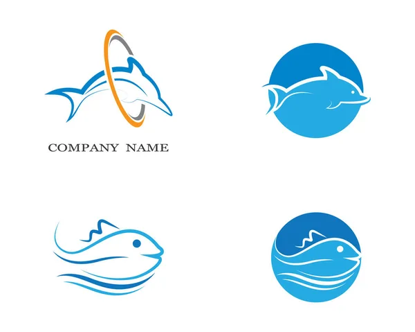 Дизайн Векторной Иконки Логотипа Дельфина — стоковый вектор