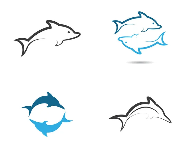 Σχεδιασμός Εικονογράφησης Εικονιδίου Του Προτύπου Λογότυπου Dolphin — Διανυσματικό Αρχείο