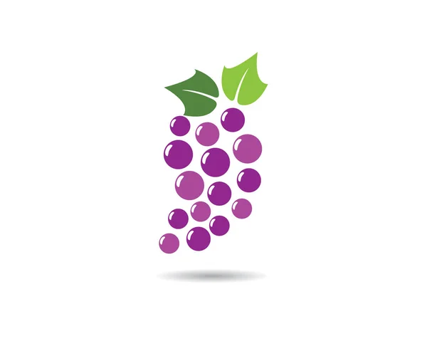 Bunch of wine grapes with leaf icon for food apps and websites