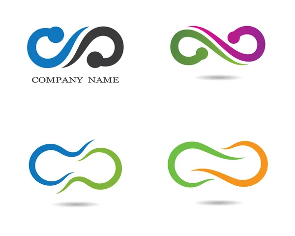 Logo Infinito Plantilla Vector Icono Ilustración Diseño — Vector de stock