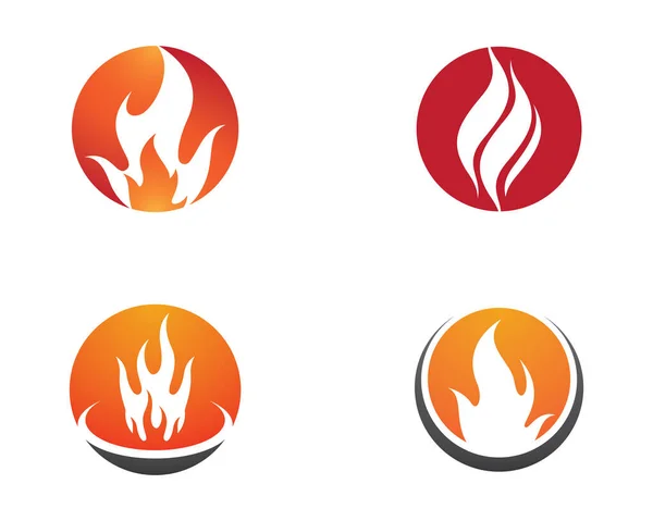 Modèle Logo Flamme Feu Vectoriel Icône Illustration Design — Image vectorielle