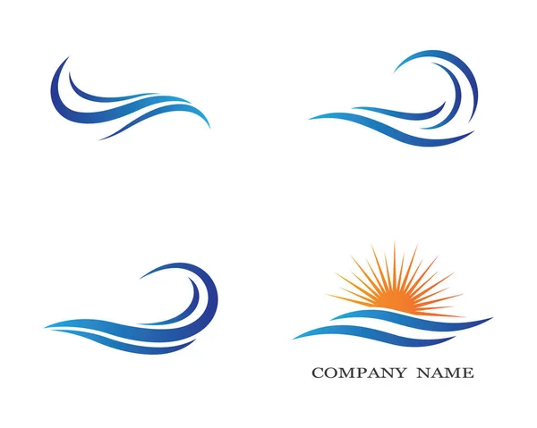 Wasser Welle Logo Vektor Symbol Illustration Design — Stockvektor