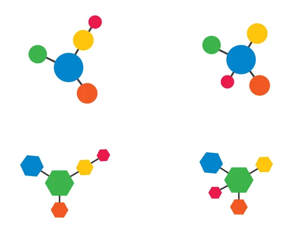 Molecule Logo Template Vector Icon Illustration Design — Stock Vector